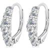 NewL Moissanite Orecchini a cerchio in argento Sterling bianco con diamanti creati in laboratorio, regalo da donna