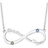 Bandmax Collana con Nome Personalizzabile con Birthstone, 2 Nomi in Acciaio, 40+5 cm Argento Collane Lunghe Donna Gioielli, Regalo per Fidanzata Amici Mamma Compleanno