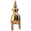 gioiellitaly Ciondolo portafortuna scaramantico mano corna pendente argento 925 dorato gioiello uomo donna ragazzo ragazza scaramanzia lunghezza cm 2,5 circa