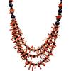 Sicilia Bedda - Collana in Corallo Rosso del Mediterraneo e Cristalli Neri - Argento - Gioiello realizzato interamente a Mano
