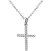 KnSam Collana da donna in argento 925, con ciondolo a forma di croce con zirconi, in argento Sterling 925, con zirconi, 45 cm, Argento sterling, Zirconia cubica