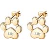 yrozvw Orecchini personalizzati in argento 925 con incisione personalizzata del nome del cane Orecchini a zampa Regalo di compleanno per donne/signorine/coppia/amante degli animali/famiglia