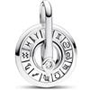 PANDORA ME Medaglione con ruota dello zodiaco, in argento Sterling con zirconia cubica trasparente