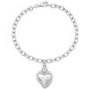 Amen Bracciale da donna collezione Sacro Cuore. Bracciale in argento 925 con finiture in rodio. Misure: Lunghezza 19 cm, Sacro Cuore 2 x 1,5 cm. Il peso è di circa 4,6. La referenza è BRSCB3