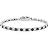 amorili Bracciale Tennis Argento 925 con Zirconi Bianchi e Colorati Alternati - Braccialetto Elegante Unisex Donna Uomo - Gioiello Luminoso Idea Regalo (bianco e nero cm 18)