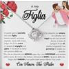 Bramart Collana Donna Figlia da Mamma o Papà Idea regalo per lei Finitura in Argento, Oro Gioiello Compleanno o Natale Idee Regali Ciondolo - Cofanetto con DEDICA incluso (Figlia 2)