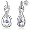 Jewelora Orecchini Infinito Personalizzati Personalizzato 2 Nomi e Pietre Orecchini Regalo per Lei Gioielli Donna Donna per Madre Moglie nel Compleanno Anniversario Natale