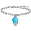Luca Barra Bracciale, Collezione Summer. Bracciale da Donna in Acciaio con campanella con Smalto Turchese e Cristalli. La referenza è BK2464