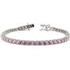 t♀d♂ jewels Bracciale Tennis in Argento 925 3mm Rodiato con Zirconi Pink Rosa Taglio Diamante da donna e da uomo (18 Centimetri)