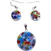 Vinciprova Le Gemme di Venezia Completo Ciondolo e Orecchini 18 mm Murrina Vetro di Murano Made in Italia (colore 1)