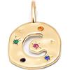 SINGULARU - Charm Personalizzato Organic Colors Letter. Ottone con Placcatura in Oro 18 Kt e Zirconi. Gioielli da Donna. Lettera C.