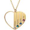 MyNameNecklace MYKA - Personalizzata Collana Forma Cuore con Pietra Portafortuna - Gioielli Incisi con Nomi - Regalo in Argento o Oro per la Donna - Regali per la Festa della Mamma (Placcato Oro 18k)