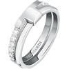 TRUSSARDI T-Logo Anello Donna in Acciaio, Zirconi - TJAXC42012