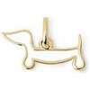 SINGULARU - Charm Teckel Enamel White. Pendente in Ottone con Finitura Placcata Oro 18Kt e Smalto. Reversibile. Gioielli da Donna