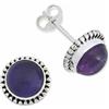 mantraroma orecchini a bottone in argento 925 con pietra preziosa viola ametista orecchini in vero argento sterling da donna regalo