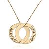 MyNameNecklace MYKA - Collana Personalizzata con Due Cerchi Intrecciati Incisi con Nomi - Gioiello con Nomi Multipli alla Russa - Argento 925 - Regalo Custom Festa della Mamma