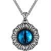PAMTIER Collana Malocchio da Uomo in Acciaio Inossidabile Ciondolo Vintage Punk Rock con Catena Blu