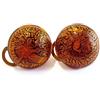 VENEZIA CLASSICA - Orecchini da Donna in Vetro di Murano Originale con foglia in oro 24kt, modello Cabochon, chiusura a Clip, Made In Italy certificato (Ambrato)