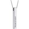 MyNameNecklace MYKA - Collana Barretta 3D Personalizzata in Argento 925 con incisioni sui 4 lati