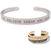 ALMENDRA Bracciale da donna uomo personalizzato con frase incisione nome rigido in acciaio personalizzabile amiche braccialetto regalo (Acciaio)