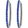 LES FOLIES DI PAOLA GRIECO Coppia di Orecchini a Cerchio Blu cerchietti strass in argento 925 rodiato - Hoops Collection (20mm)