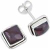 mantraroma orecchini a bottone in argento 925 con pietra preziosa granato rosso, orecchini a bottone in vero argento sterling da donna, regalo