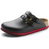 Birkenstock Kay Natural Leather - Zoccoli da Donna, Nero, 38 EU Stretta