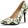 JIEEME Z866-61 - Scarpe da donna in pizzo con tacchi alti e fiori, per feste da sera, verde, 39 EU