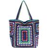 Pocadri Borse a tracolla lavorate a maglia per le donne borsa all'uncinetto borsa estiva colorata borsa oversize con manico superiore in tessuto, Blu, Taglia unica