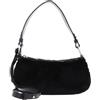 Coccinelle Pelle borsa a tracolla Merveille Synthetic Fur Mini Bag Noir/Noir nero