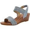 Generico Sandali Donna Chiusi Dietro Scarpe Estive Donna Sandali da fata alla con tacco a zeppa grande da (Blue, 37)
