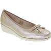 Valleverde VS10330 Decollete Casual Donna Pelle Laminata Rame Tacco Zeppa 4Cm Suola Gomma