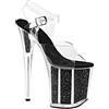 BeAUZQ 20CM Donne Piattaforma Pompe Sandali Pole Dance Shoes Sexy Stripper Nightclub Party Matrimonio Sposa Tacchi Alti Spettacolo Esotico Scarpe Discoteca,Nero,37 EU