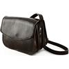 VICTOR LINE SRL Borsa Donna Tracolla Vera Pelle Italiana Tamponata a Mano 3 Scomparti Colore Testa Di Moro - Artigiani Toscani Made In Italy