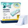 SANI FARMA Traverse Salvaletto 80x180 cm 20 Pezzi | Traversine Monouso Alta Assorbenza per Incontinenza Adulti, Anziani e Bambini | Protezione Letto, Materasso e Fasciatoio | Fondo Impermeabile