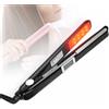 szseynmy Piastra professionale per capelli a ultrasuoni, piastra a raggi infrarossi con piastra piatta, trattamento alla cheratina per capelli crespi, recupera i capelli danneggiati, display LCD (nero)