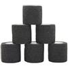 STpro Kinesiologia non tessuto coesivo elastico impermeabile atletico Alleray testato bendaggio flessibile 5cm * 450cm, 6 rotoli, nero