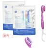 Generic Set 5 In 1 Di Spazzolino Da Denti, Filo Interdentale, Puliscilingua E Stuzzicadenti, Spazzolino Monouso 5 In 1, Igiene Orale Portatile Per Viaggi E Lavoro, Spazzolini Monouso Da (Cherry 2 pcs)