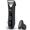 Zesuti Manscape - Rasoio per capelli da uomo, senza palline, impermeabile | Rasoio elettrico da donna per bikini bagnato/asciutto per una rasatura liscia, rasoio a sfera impermeabile IPX7, display LCD