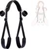 CSCLI 1 set di corde da polso regolabili nere in pelle per le cosce per la sospensione dello sport yoga