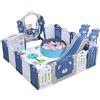 Magic ZC Grande Parco Bebe Modulare, Parco Bebe Pieghevole per Bambini Interno Esterno, Centro Attività per Neonati Parco Giochi con Spugna Anti-collisione (C 12+2)