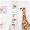 Wanapix | Metro Altezza per bambini personalizzato | Originale per cameretta bambino/neonato | Include corda per appenderlo | Tabella di crescita | Dinosauri
