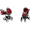 BabyLux Passeggino Largo 2in1 Deep e Passeggino con Accessori Regolabile e Pieghevole Struttura in Alluminio Leggero 2 Opzioni di Montaggio Ruote Impenetrabili Chili Silver White Frame
