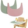 LLHQAMT Tovaglietta per seggiolone, 2 pezzi, in silicone, pulita e igienica, per Tripp Trapp, adatta per vassoio per seggiolone Tripp Trapp (verde/rosa)