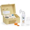 Flaem Baby Flaem, Tiralatte Elettrico Portatile, Giallo. Per l'Aspirazione del Latte Mater-no, Livello Regolabile. Coppa Massaggiante, Phthalates e Bpa Free. Completo di Accessori, Borsa da Trasporto