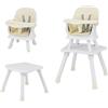 LIFEZEAL Seggiolone per Bambini, in PP, Portata 25 kg, Sedia per Bambini con Vassoio e Rivestimento in Tessuto Rimovibile, Seggiolone Combinato con Cintura di Sicurezza, 7-36 Mesi (beige)
