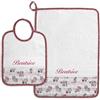 La Chiocciolina Set asilo personalizzato con nome ricamato, Set asilo personalizzato, Set asilo 2 pezzi: Bavaglia e Salvietta in spugna con elastico ed inserto in tessuto (886.09 Animali Numeri Vinaccia)