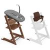 Stokke Seggiolone Tripp Trapp di Stokke, Warm Brown (Include Sedia + Baby Set 2) con Newborn Set (Anthracite) - Design Sicuro, Regolabile, Ergonomico