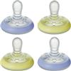 Tommee Tippee Succhietto Simile al Seno Materno, Giallo e Rosa, 0-6 Mesi, 4 Pezzi