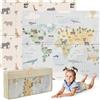 MS Fancy - Tappeto da gioco per bambini, 180 x 200 cm - Fronte-retro, Tappetino super imbottito (1,5 cm di spessore), Pieghevole e con Borsa per il trasporto